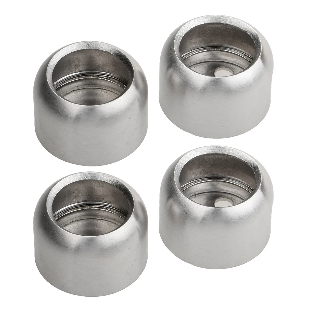 4x Cabinet Tube Bracket Hanging Rail Flange Rod End Support,19mm Dia