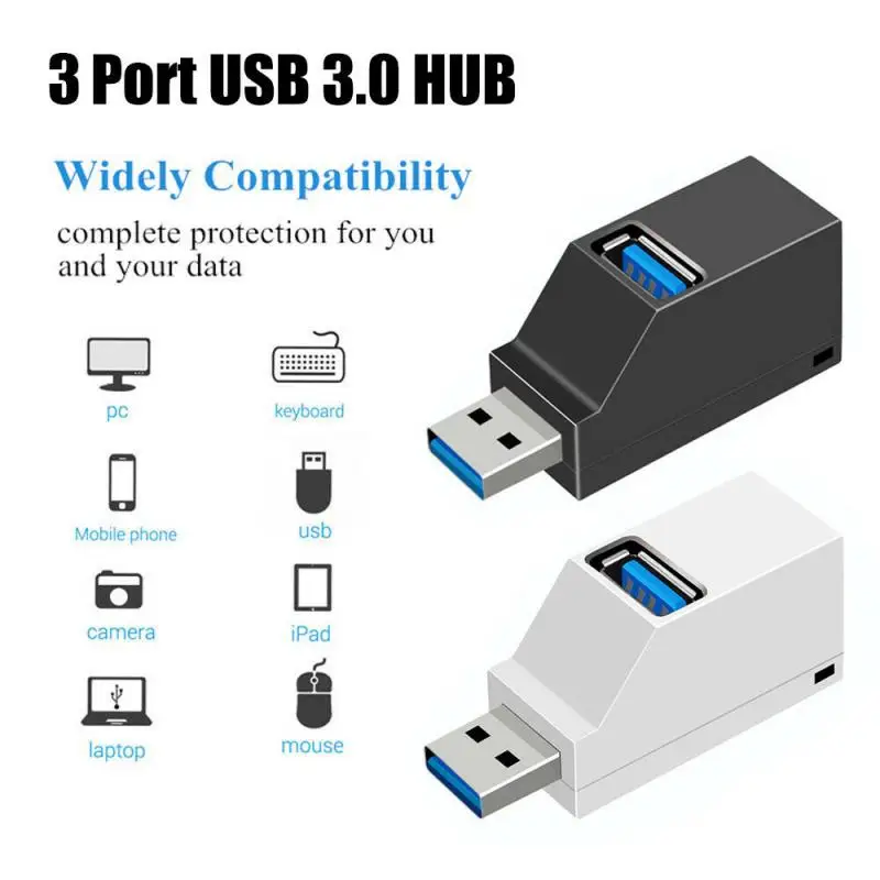 Концентратор Портативный 3-Порты и разъёмы USB 2,0 дозатор USB 2,0 Встроенный usb-хаб расширения концентратор разделитель для быстрой передачи