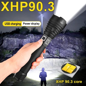 

XHP90.3 Powerful LED Flashlight 18650 Tactical Flash Light usb Zoom Hand Lamp XHP90 Rechargeable led Torch XHP70 Camping Lantern
