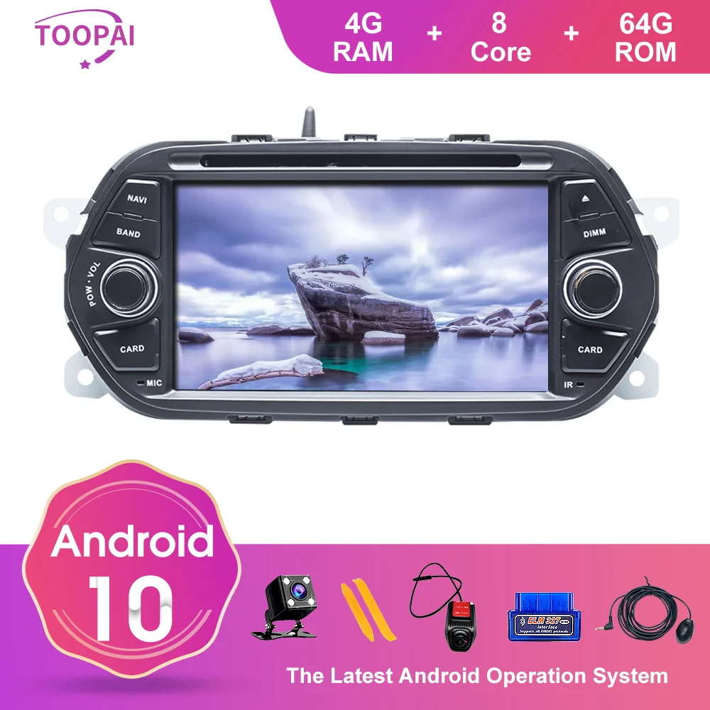TOOPAI Android 10 For FIAT EGEA TIPO 2005 GPS Navigation Multimedia Player Auto Radio Stereo Head Unit DVD CD 4GB 64GB 8Core | Автомобили