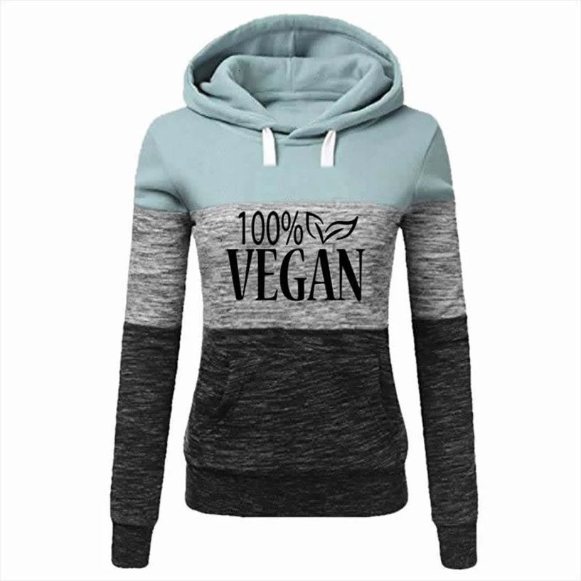 Для женщин 100% Vegan с буквенным принтом толстовки женские свитера Женская