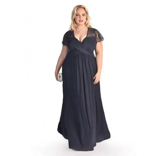 Ropa mujer женское платье размера плюс XL-6XL шифоновое макси платье Элегантная женская одежда в стиле пэчворк с кружевом Винтаж вечерние платье M363