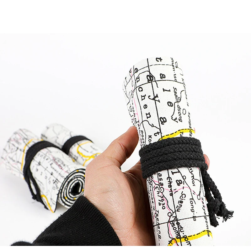 12/24/36/48/72 Buracos Lona Escola Estojo de Lápis Enrole Sacos de Lápis para Meninas Meninos Kawaii Penale Portátil Caneta Bolsa Papelaria