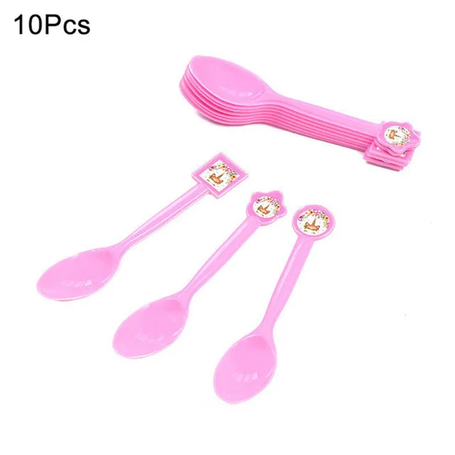10Pcs spoon Новое поступление Рождественская вечеринка по случаю Дня рождения, праздник подарок для детей милый Единорог телескопическая металлическая книжная полка PAD52 - Цвет: 10Pcs spoon