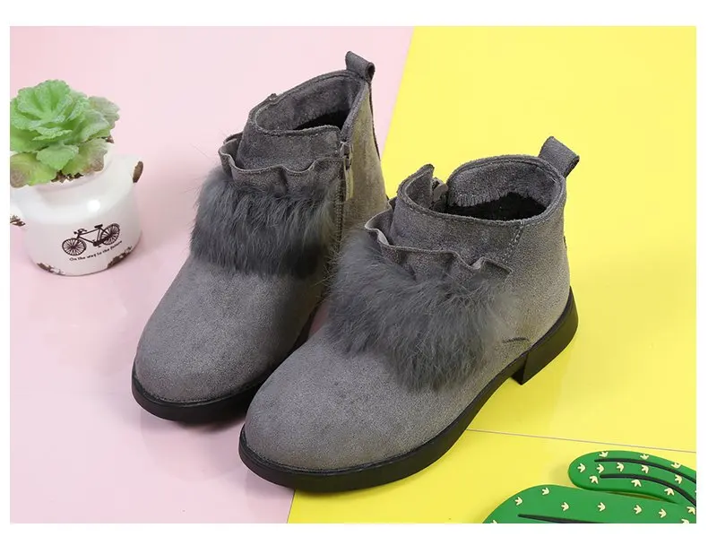 JGSHOWKITO модная детская одежда; Детские теплые хлопковые носки длиной до щиколотки для девочек; сезон осень ботинки martin принцессы мягкий пушистый мех оборками 26-36