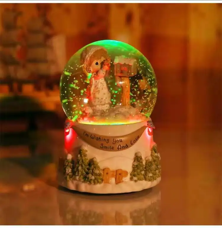 Princess Music Box Snow Globe Crystal Ball Music Box Craft Home Decor Valentine's /Wedding Gift Xmas's the Best Present for Girl