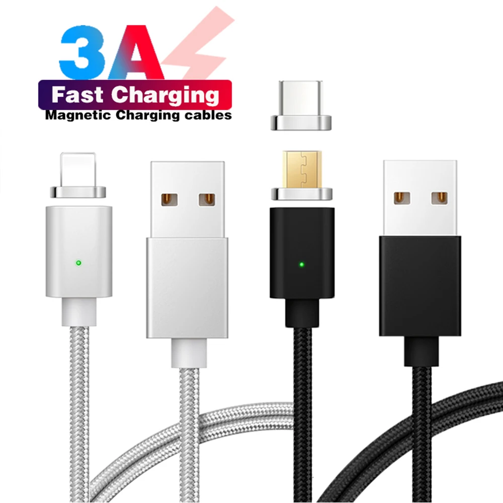 Магнитный кабель Micro USB LOERSS для IPhone samsung, кабель для быстрой зарядки и передачи данных, шнур для магнитного зарядного устройства, кабель usb type C для мобильного телефона