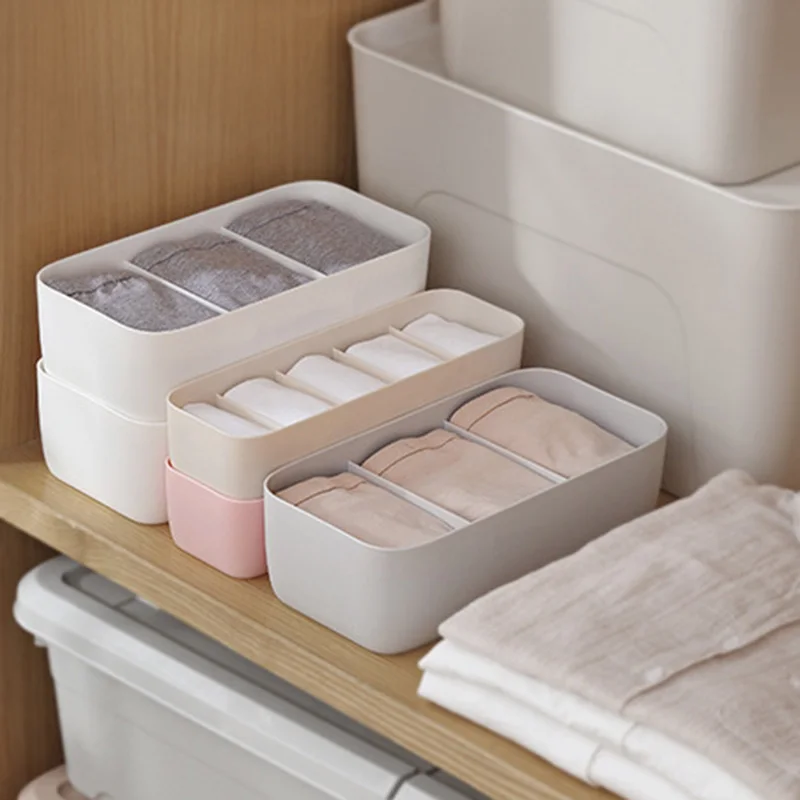 

High Quality Plastic Sock Storage Box for Separate Desk Drawer Home Underwear Storage Box Organizing Boxes VE