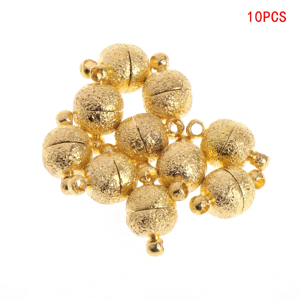 

2017 10Pcs/Set 8mm Magnetic Clasps Dull Polish Round Gold Silver Plated Jewelry NOV24_40