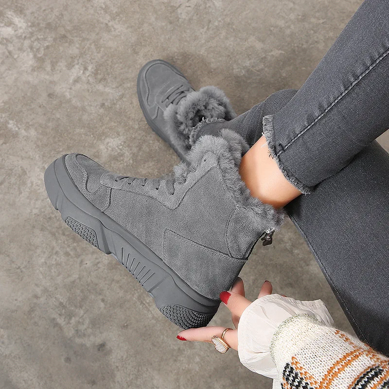 Botines Mujer коллекция 2019 года женские зимние ботинки зимняя Нескользящая Уличная