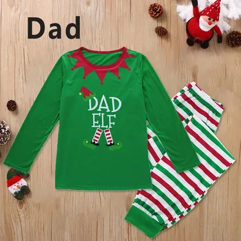 

Parent-child Warm Christmas Set Printed Home Wear Pajamas Two-piece Dad/Mom/Kid/Baby Suit Christmas Clothes Sleepwear Xmas