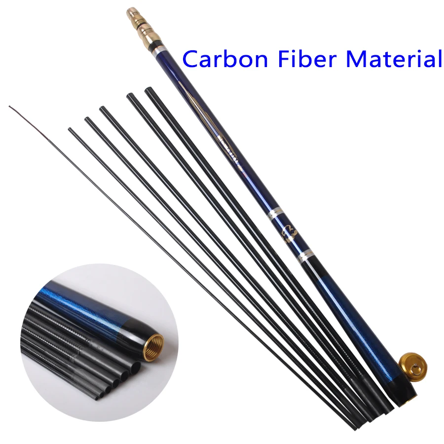 Vara de pesca de fibra de carbono