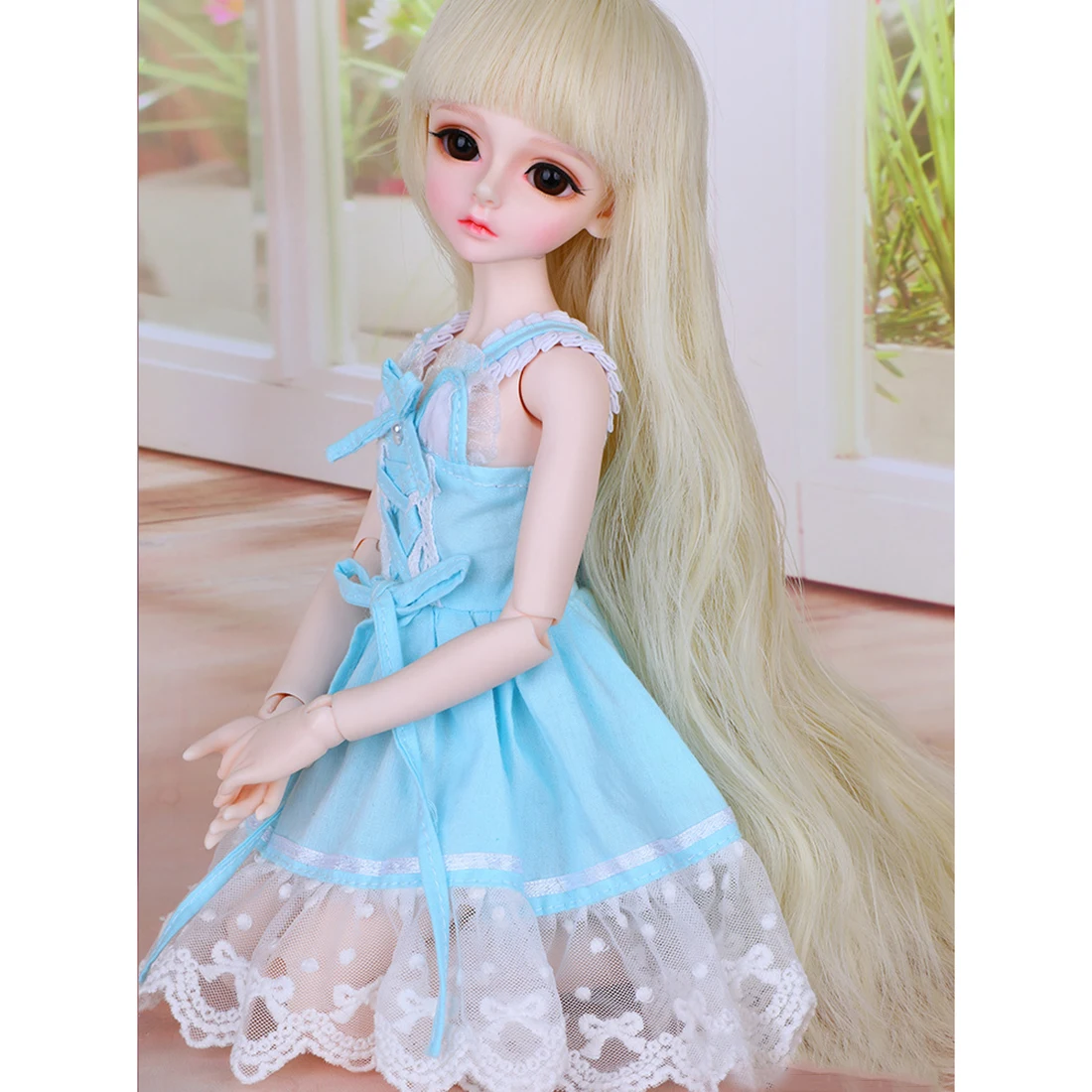 

1/4 BJD Dolls Accessories Set Bory Female Ball Joints Doll with Makeup and Full Costume - Type 2 Fair Skin Color