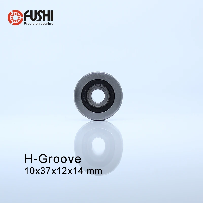 

H Groove Bearing ( 2PCS ) 10*37*12*14 mm Steel Bearing Rollers H7/3 H7/4 H8/2 Slide Guide Bearings U Wheel Pulley