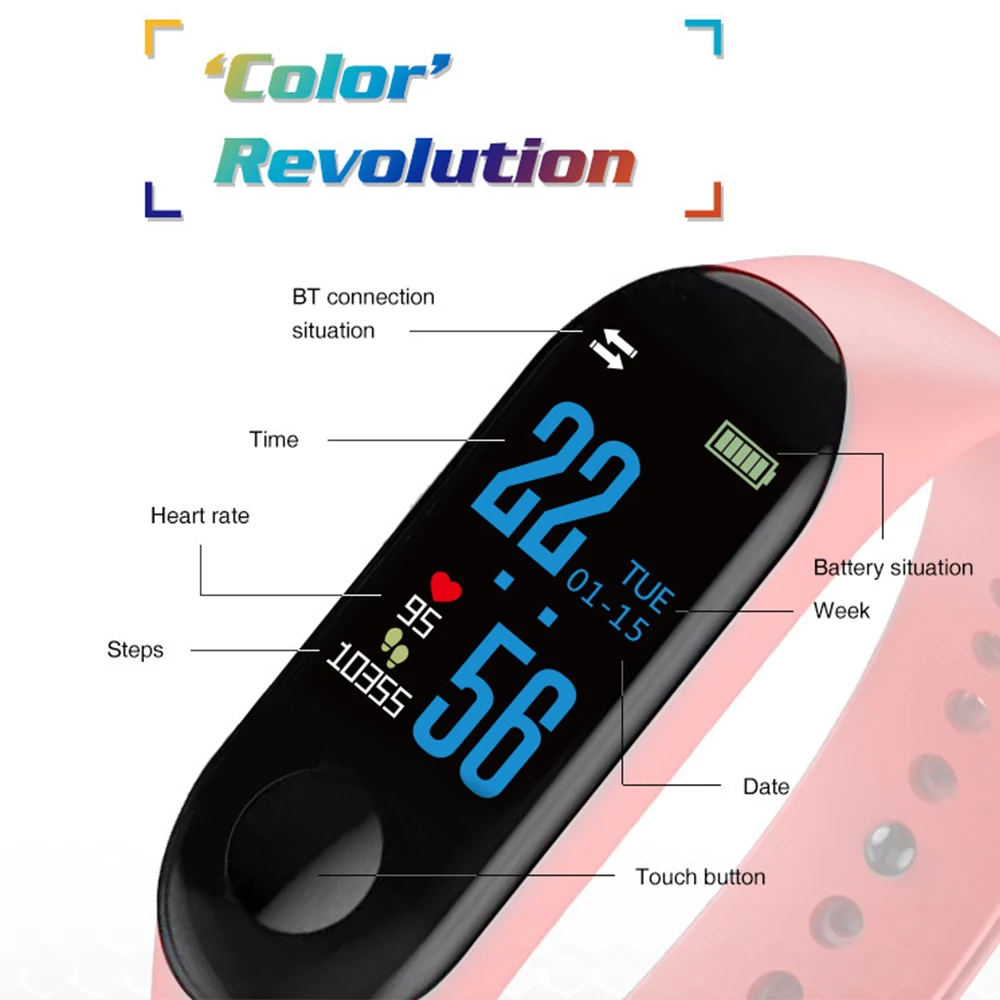 Спортивный шагомер M3Plus смарт-браслет часы Bluetooth монитор сердечного ритма фитнес умный Браслет шаговый шаг для IOS Android