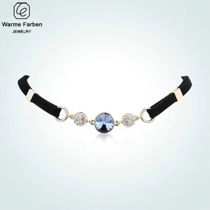 Warme Farben женское ожерелье с кристаллами от Swarovski в богемном стиле, колье-ошейник с цепочкой из веревки, свадебные женские ожерелья