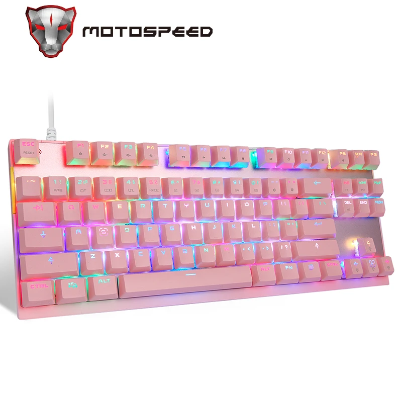 Motospeed CK82 Gaming Mechanical Keyboard RGB LED Backlight USB Wired laser Ergonomics Keyboard For PC computer gamer