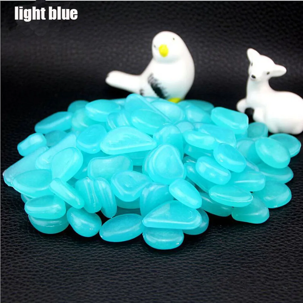 light blue 50 шт. садовые камни светящиеся камни для дорожек садовая дорожка патио лужайка садовый декор светящиеся камни - Цвет: light blue