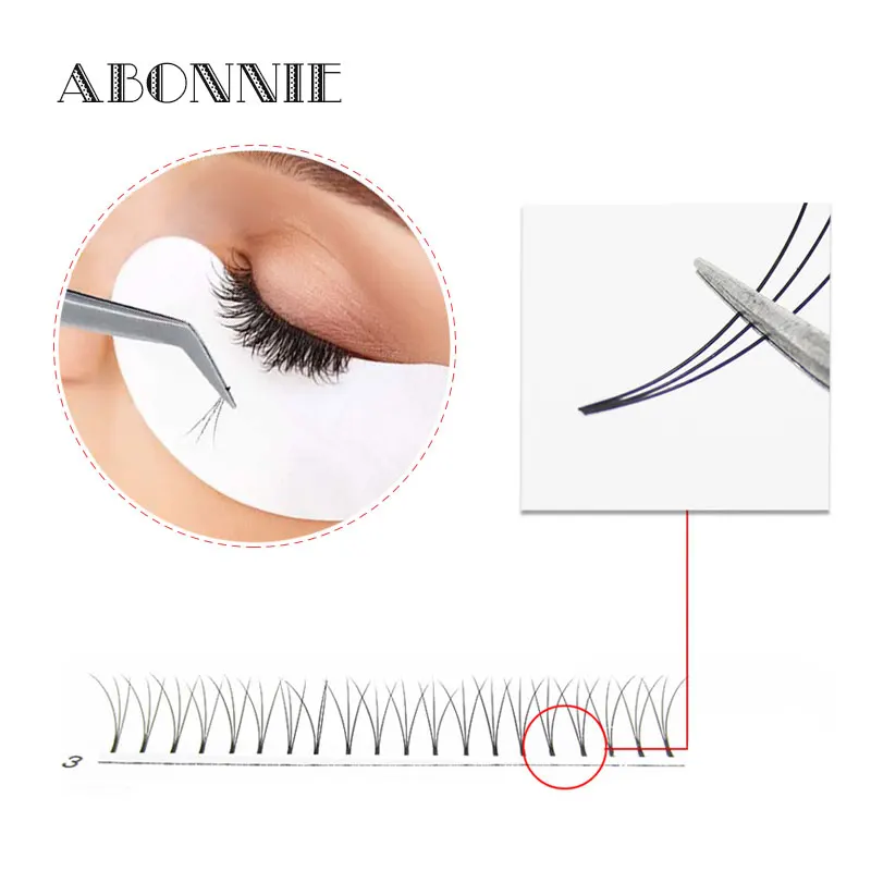 Abonnie premade lash fans 0,05 3d/4d/5d/6d/7d/10d короткое наращивание ресниц русский объем предварительно сделанные объемные ресницы из искусственной норки