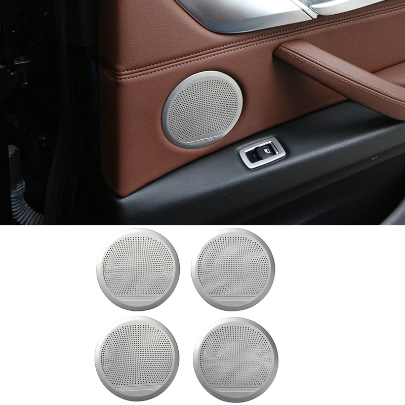 

For BMW X5 F15 X6 F16 2013-2020 Car Door Gate Loudspeaker Sound Chrome Pad Speaker Cover Trim Frame Sticker Interior Accessories