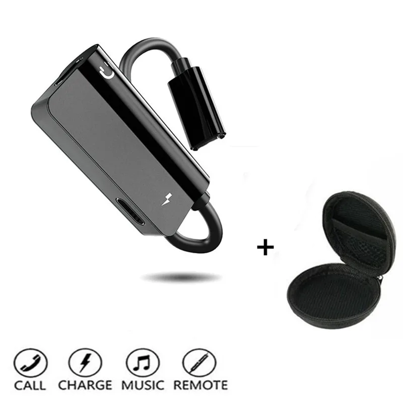 

2 in 1 Dual For lightning Jack to Headphone Audio Adapter IOS 12.3 For iPhone XR X 8 7 Plus XS Max Earphones AUX Charging Cable