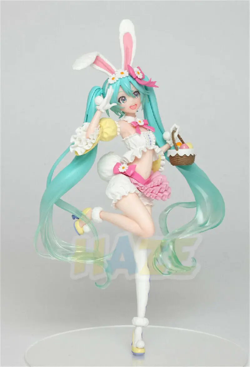 

Hatsune Miku Rabbit Ear Spring Dress Ver PVC Action Figure Toy Bunny Model Collection Anime Figure Toy Kids Doll No Box