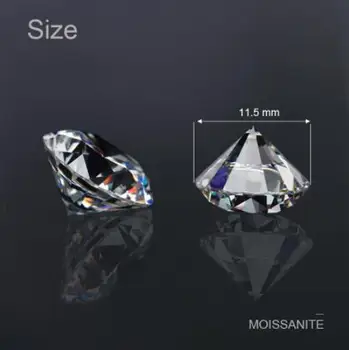 

Moissanite 11.5mm GH white color 5.5 Carat Round Excellent Hearts And Arrows Cut lab Grown Moissanite Diamond loose Stone