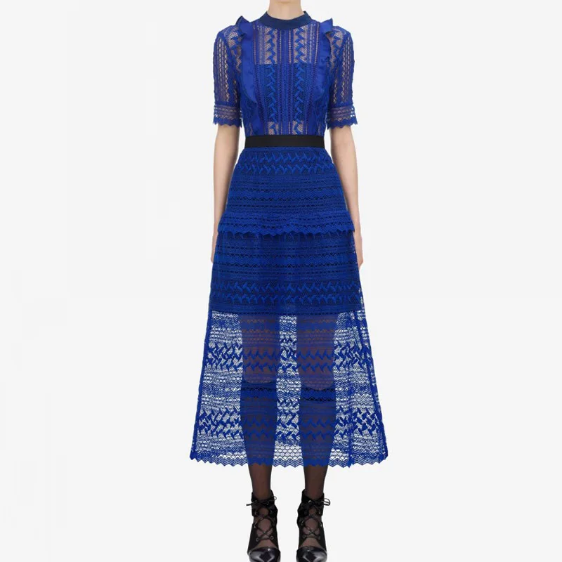 

2019 Fall Women Lace Dress Self Portrait Long Dresses