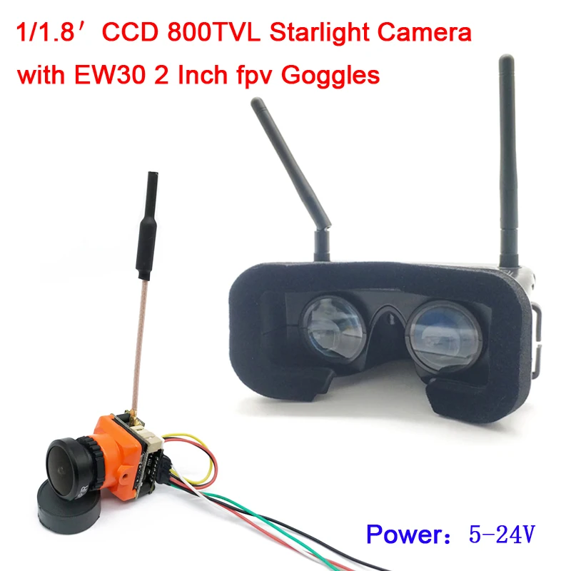 5 8G 48CH передатчик FPV 25/100/200 мВт Поддержка smartaudio 24 В постоянного тока с 1/1.8 ''D WDR