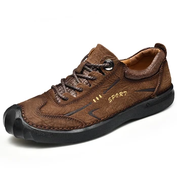 

Men's Outdoor Genuine Leather Hiking Shoes Walking Trekking Shoes Camping Non-slip Sports Shoes Spring and Autumn Men's Sneakers