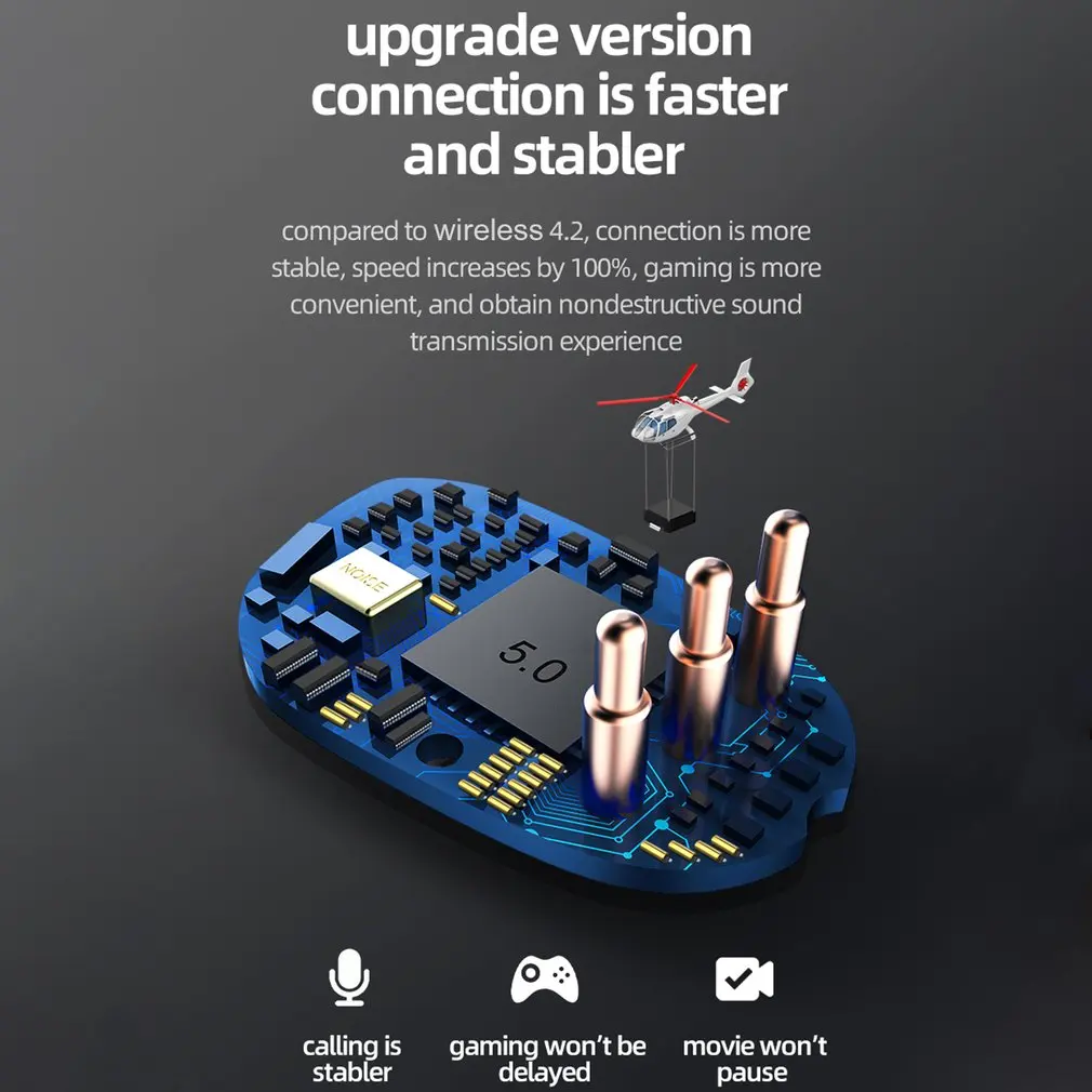 ES01 Bluetooth наушники V5.0 Touch Беспроводные наушники с зарядным отсеком гарнитура с цифровым дисплеем наушники