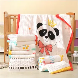 Manta de muselina de algodón LAVADO DE 6 capas, 115x145cm, mantas receptoras para ropa de cama de bebé recién nacido, manta para dormir