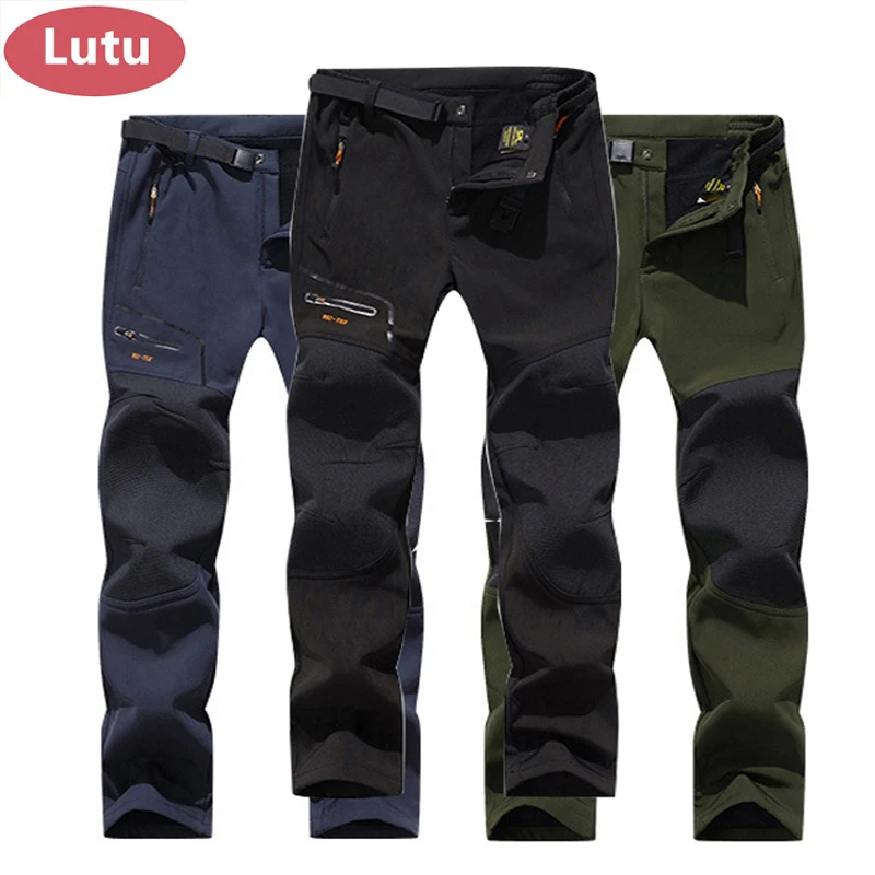Online LUTU polar cálido Softshell senderismo Pantalones Hombre invierno a prueba de viento esquí pantalones camping Trekking montaña pantalones al aire libre