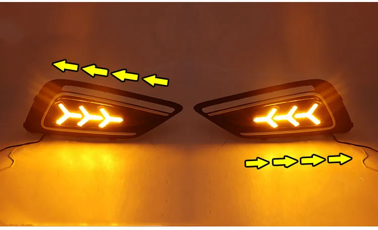 EOsuns led drl дневные ходовые огни для MG 6- с динамическим движущимся желтым поворотным сигналом и синим ночным светом