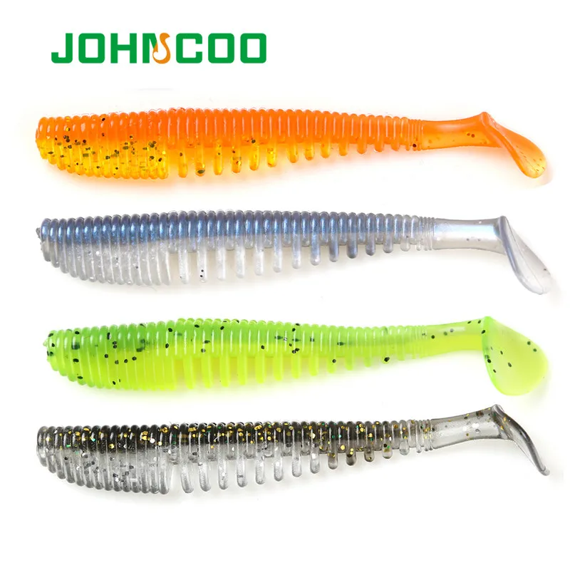 

JOHNCOO 10pcs UV Vivid Fishing Lure 85mm 2.8g Shad Worm Soft Bait Artificial Swimbait Minnow Carp Fishing Bait Fishing Tackle