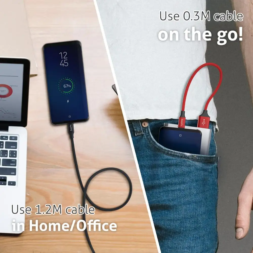 Soopii usb type C кабели 3A нейлон Быстрая зарядка кабели для передачи данных для samsung S10 S9 huawei P30 Xiaomi и другие