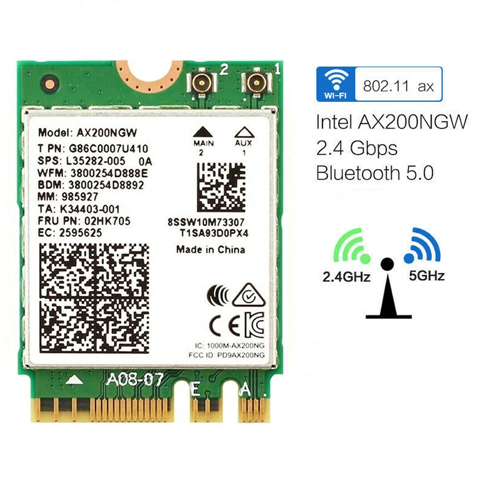 2,4 Гбит/с AX200NGW ноутбук беспроводная карта стабильный адаптер Bluetooth 5,0 аксессуары Двухдиапазонная Внутренняя антенна высокоскоростная сеть