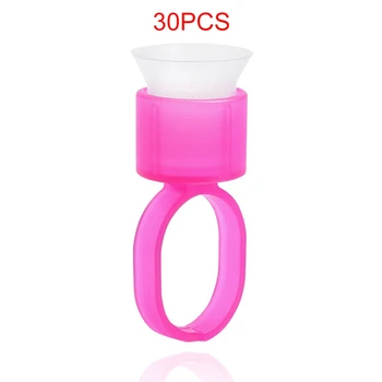 

30 Pcs Tattoo Coloring Ring Cups, Eyelash Extend Mini Ring Cups, Ink Cups Microblading Tattoo Pigment Holder with Sponge