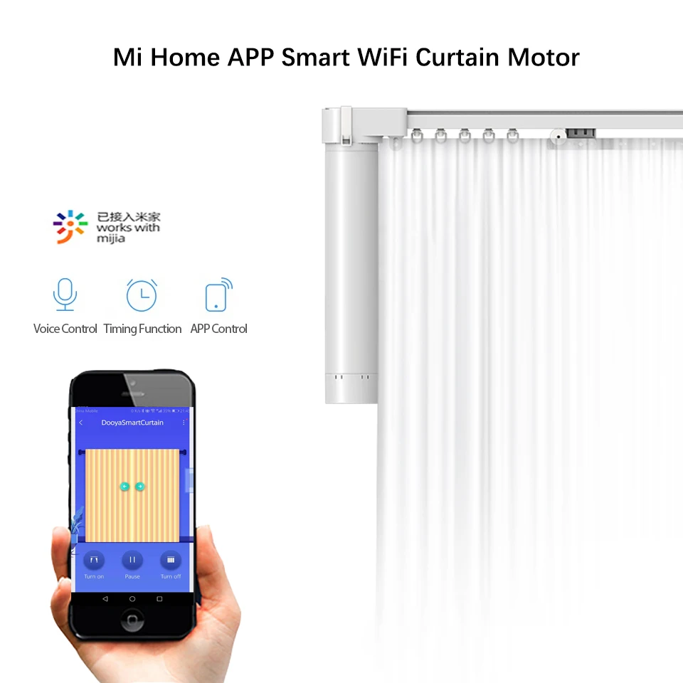 Dooya Smart Curtain Motor M2 With Curtain Track, Mijia App Remote ...