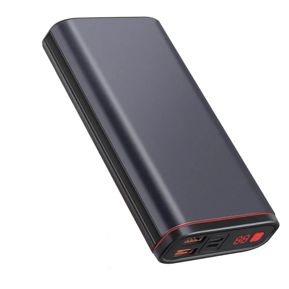 20000mAh power Bank Быстрая зарядка для Iphone PD QC3.0 светодиодный дисплей Внешняя батарея зарядное устройство для Xiaomi samsung power bank - Цвет: Black