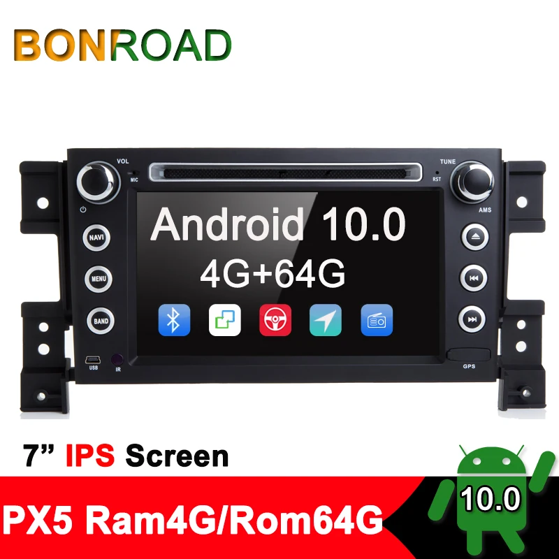 Автомобильный DVD проигрыватель Bonroad 7 дюймов 2Din Android 10 0 для suzuki grand vitara 2007 2015 | Мультимедиаплеер для авто -4000290691807