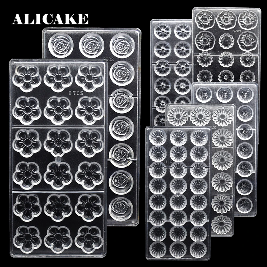 Polycarbonate Chocolate Mold For Pastry Flower Fondant Molds Cocina ...