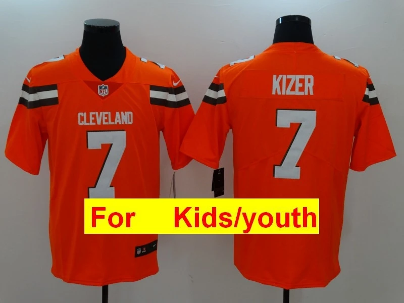 Молодежные Детские трикотажные изделия Cleveland Jabrill Peppers Baker Mayfield Myles Garrett Josh Gordon Jabrill Peppers Joe Thomas - Цвет: Хаки