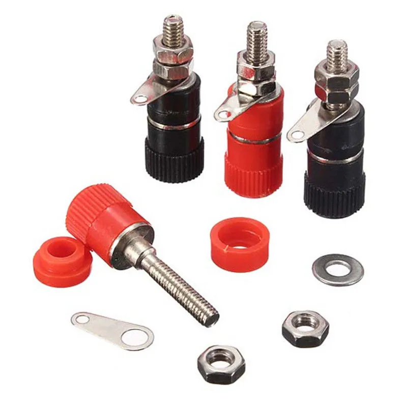 10Pcs Socket Nickel Plated Binding Post Nut Speaker Socket Terminal Binding Post For 4mm Banana Plug Socket Female Connector