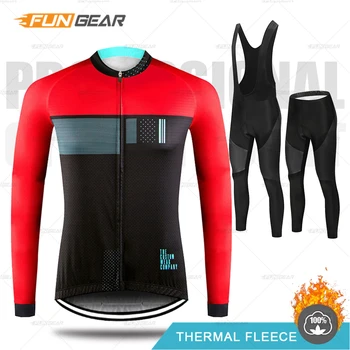 

Winter Cycling Clothes men's Long Sleeve Riding Jersey Set Thermal Fleece Maillot Ropa Ciclismo Invierno Keep Warm Clothing