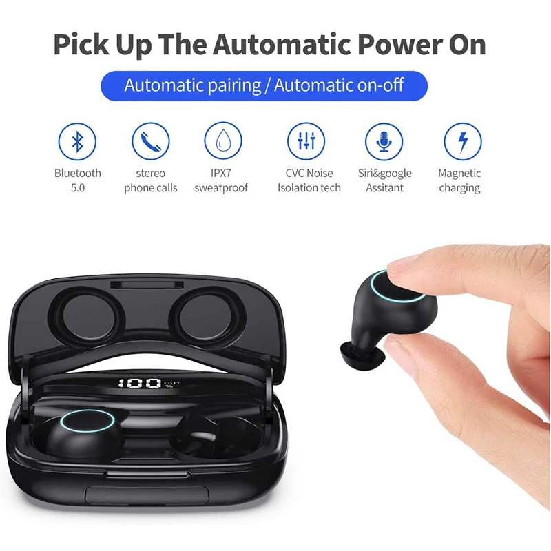 Bluetooth беспроводные Micro TWS наушники водонепроницаемые IPX7 2500 мАч зарядная коробка шумоподавление Гарнитура стерео спортивные наушники