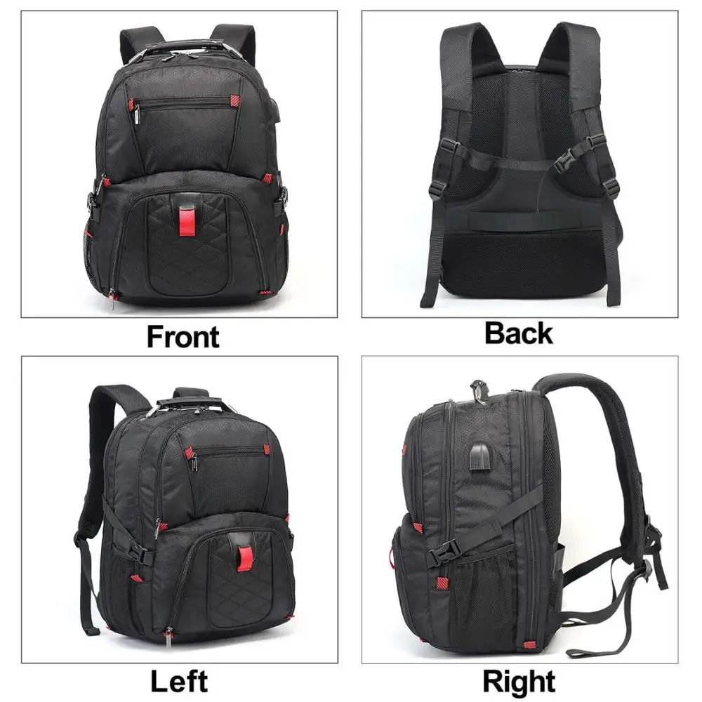OSOCE рюкзак 17 дюймов для ноутбука TSA прочная водостойкая дорожная сумка для компьютера для мужчин и женщин с usb зарядным портом