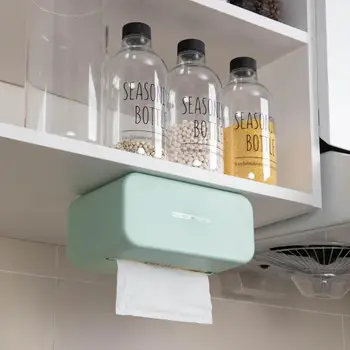 

Kitchen Paper Storage Box Paper Box Paste Wall Mounted Paper Towel Napkin Holder Container Toilet Tissue Box Home Organizer