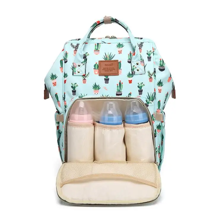 

Cactus Printing Mummy Backpack Hanging Trolley Diaper Baby Care Backpacks Bag Maternity Mother Nappy Bagpack