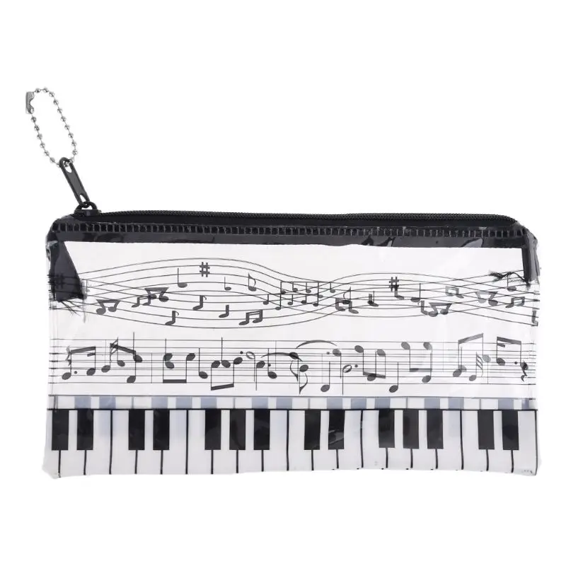 Estuche para lápices con Teclado de Piano, bolsa de plástico transparente para bolígrafo, regalo para estudiantes, nota AliExpress para oficina y escuela